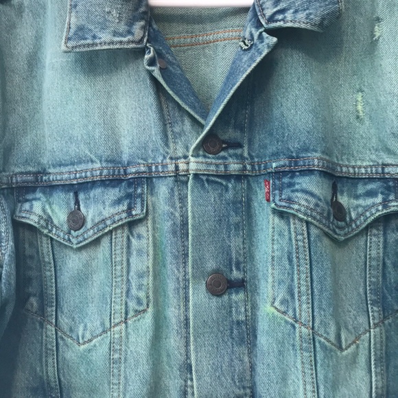 Levis men’s medium neon denim jacket - Picture 3 of 4